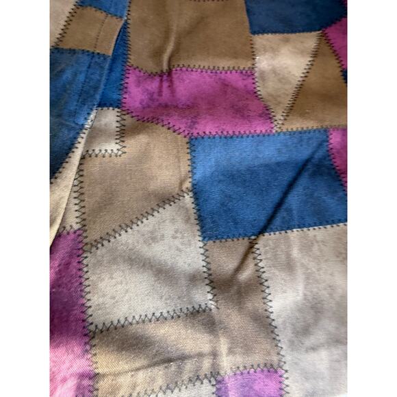 Vintage 70s Patchwork High Waist Shorts Size 11 Boho Festival Style - Picture 5 of 5